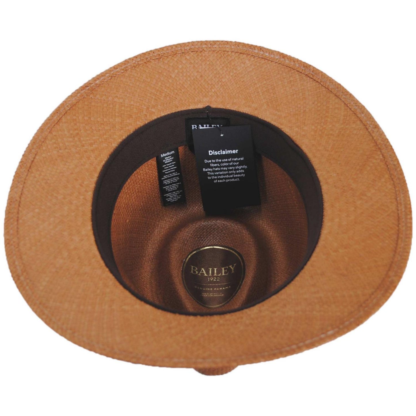 Bailey 1922 | Atwood Panama Straw Safari Fedora Hat | 127933 | under | SIENNA