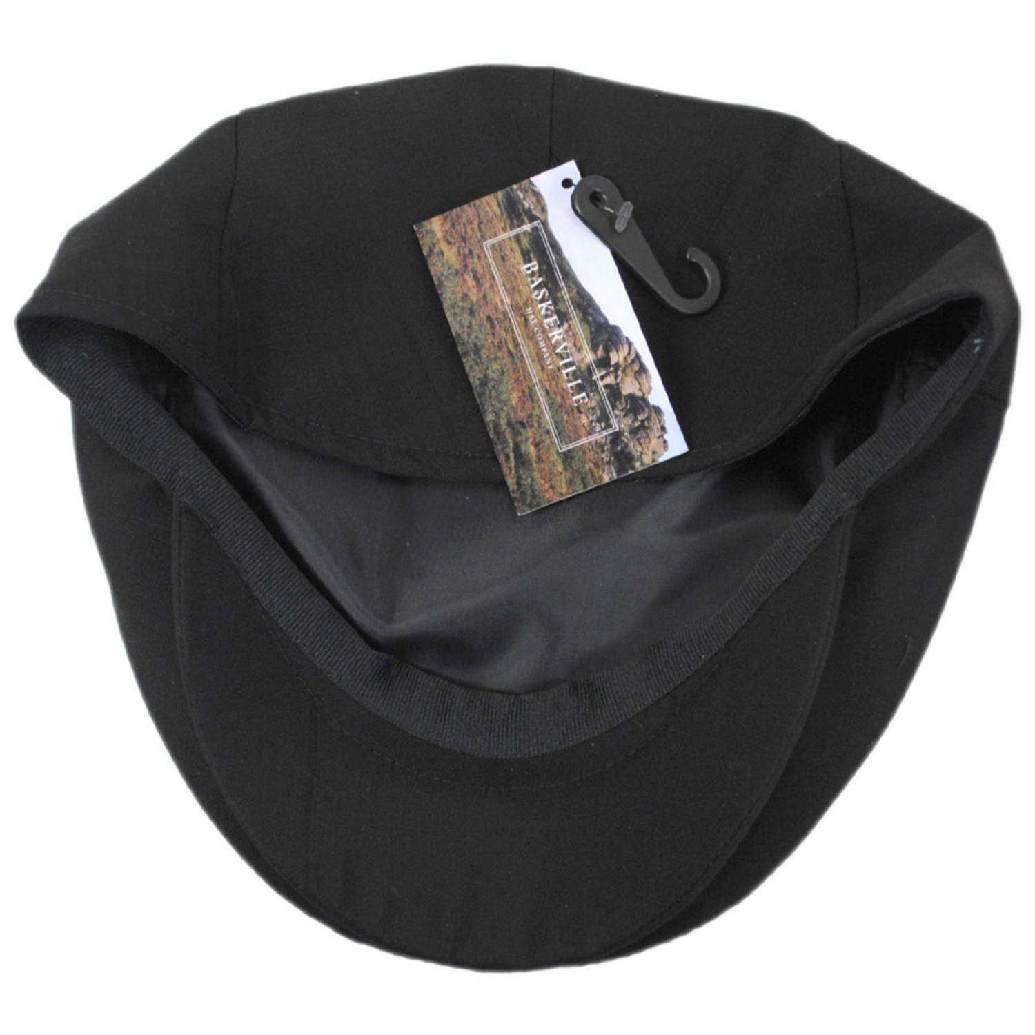 Baskerville Hat Company | Sloane Wool Shadow Windowpane Ivy Cap | 167608 | under | BLACK