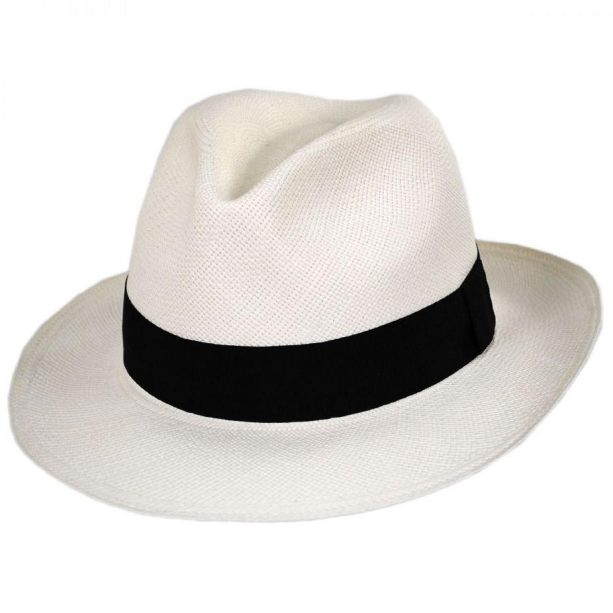 Bigalli | Puerto Cayo Panama Straw Fedora Hat | 129218 | lead | WHITE