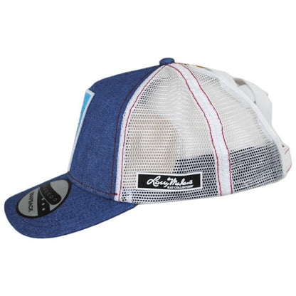Larry Mahan Hats | Loteria La Luna Snapback Trucker Baseball Cap | 221326 | profile | NAVY