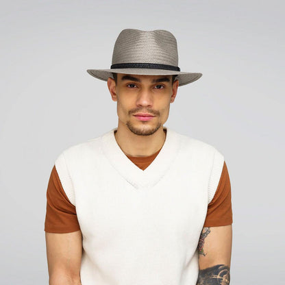 Bailey 1922 | Colwyn Raindura Straw Fedora Hat | 127927 | lsmone | GRAPHITE