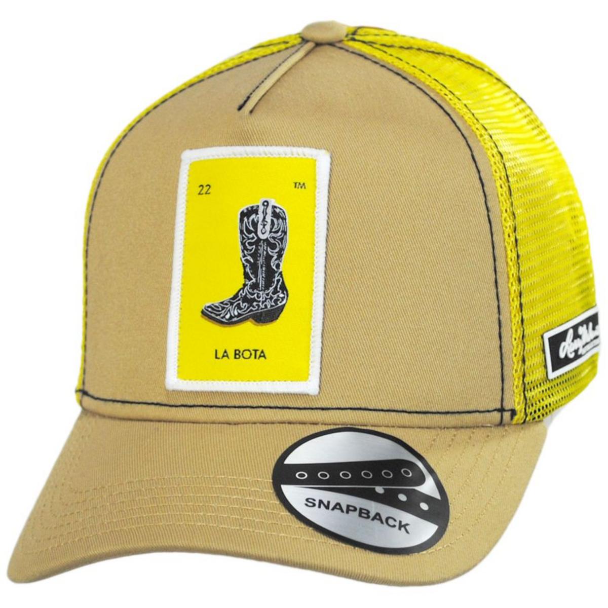 Larry Mahan Hats | Loteria La Bota Snapback Trucker Baseball Cap | 221328 | lead | KHAKI