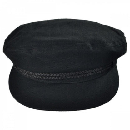 BRIXTON HATS | Herringbone Cotton Fiddler Cap | 181302 | profile | BLACK