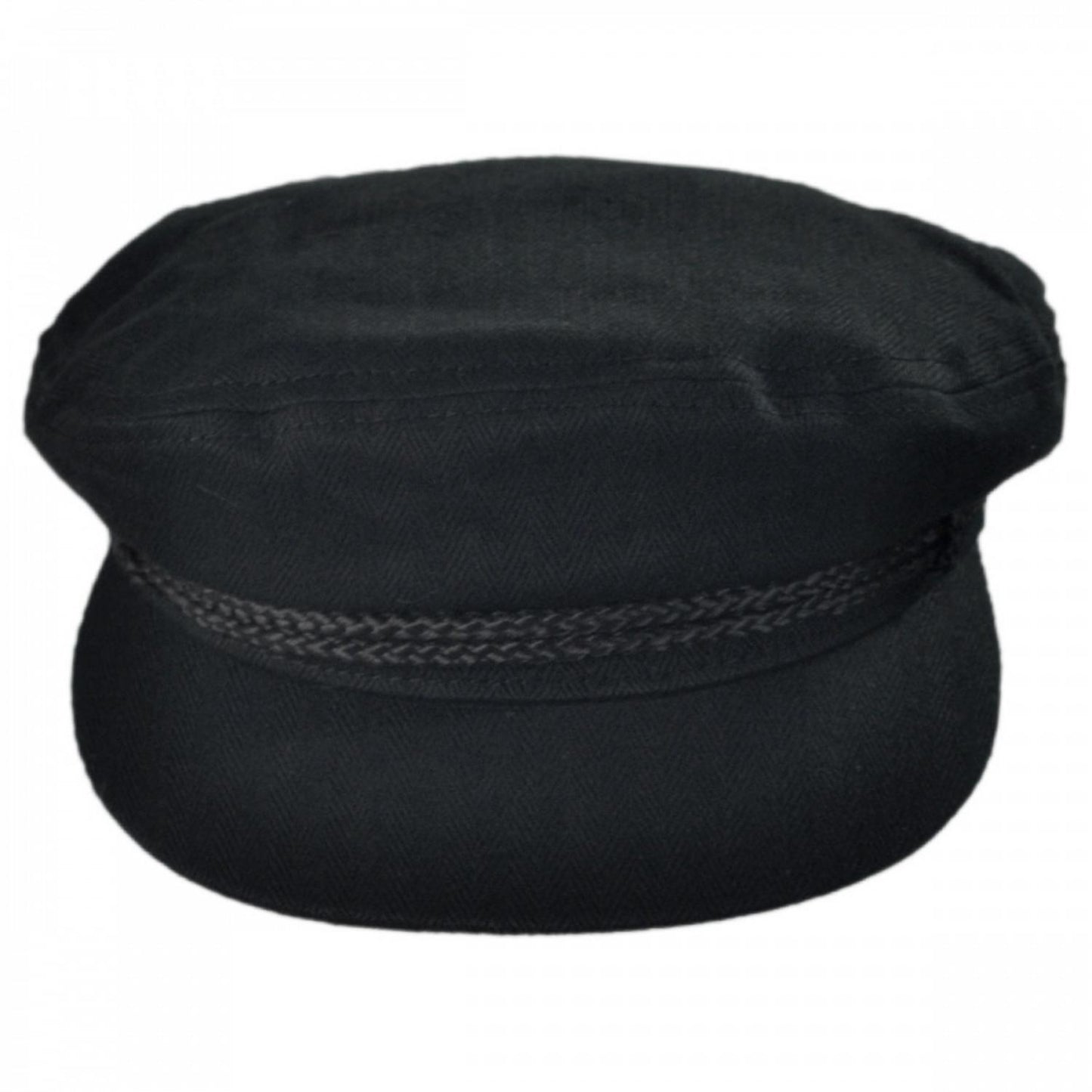 BRIXTON HATS | Herringbone Cotton Fiddler Cap | 181302 | front | BLACK