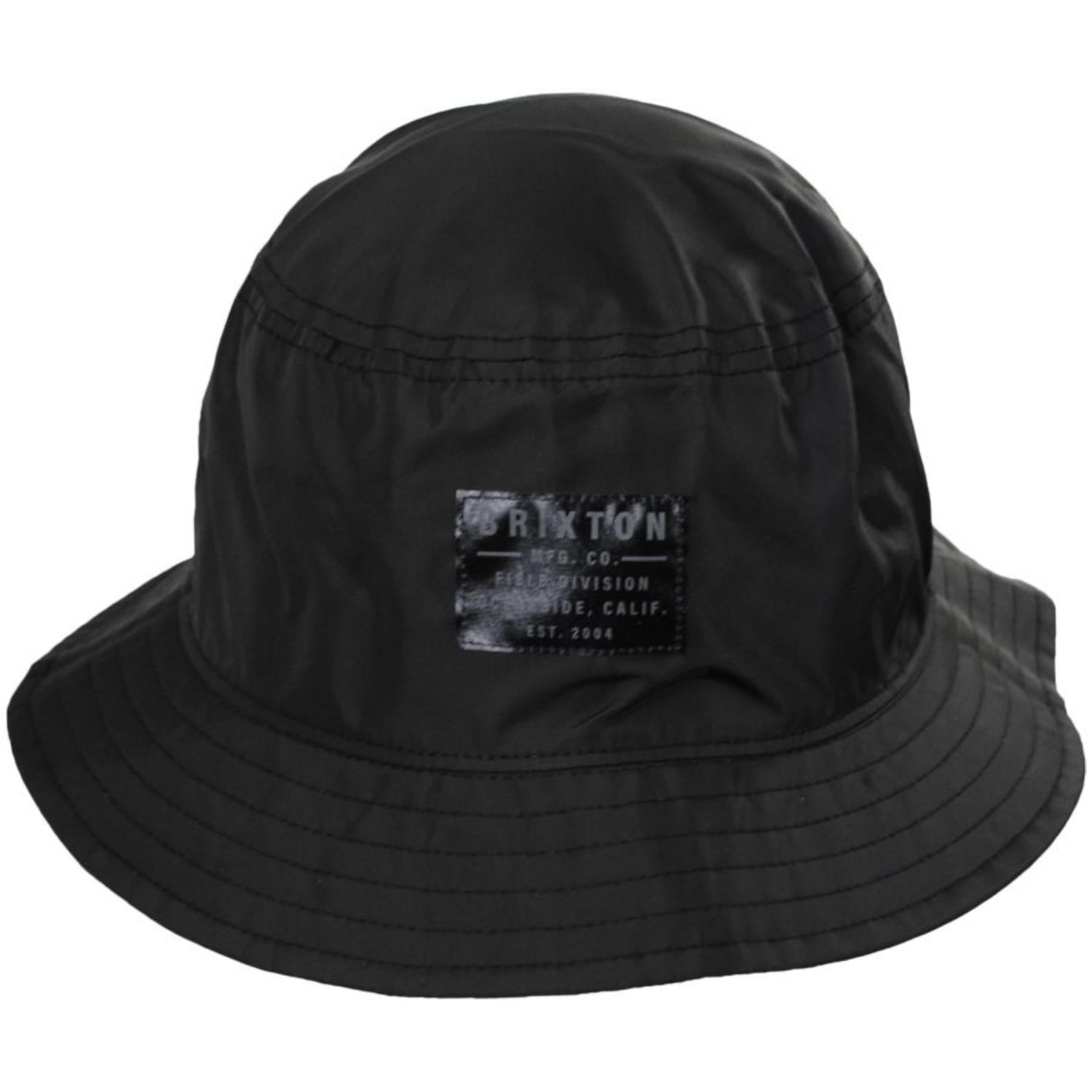 BRIXTON HATS | Vintage Nylon Packable Bucket Hat | 185542 | front | BLACK