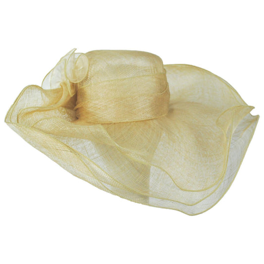 Jeanne Simmons | Belle Ruffled Sinamay Straw Dress Hat | 120712 | front | CREAM