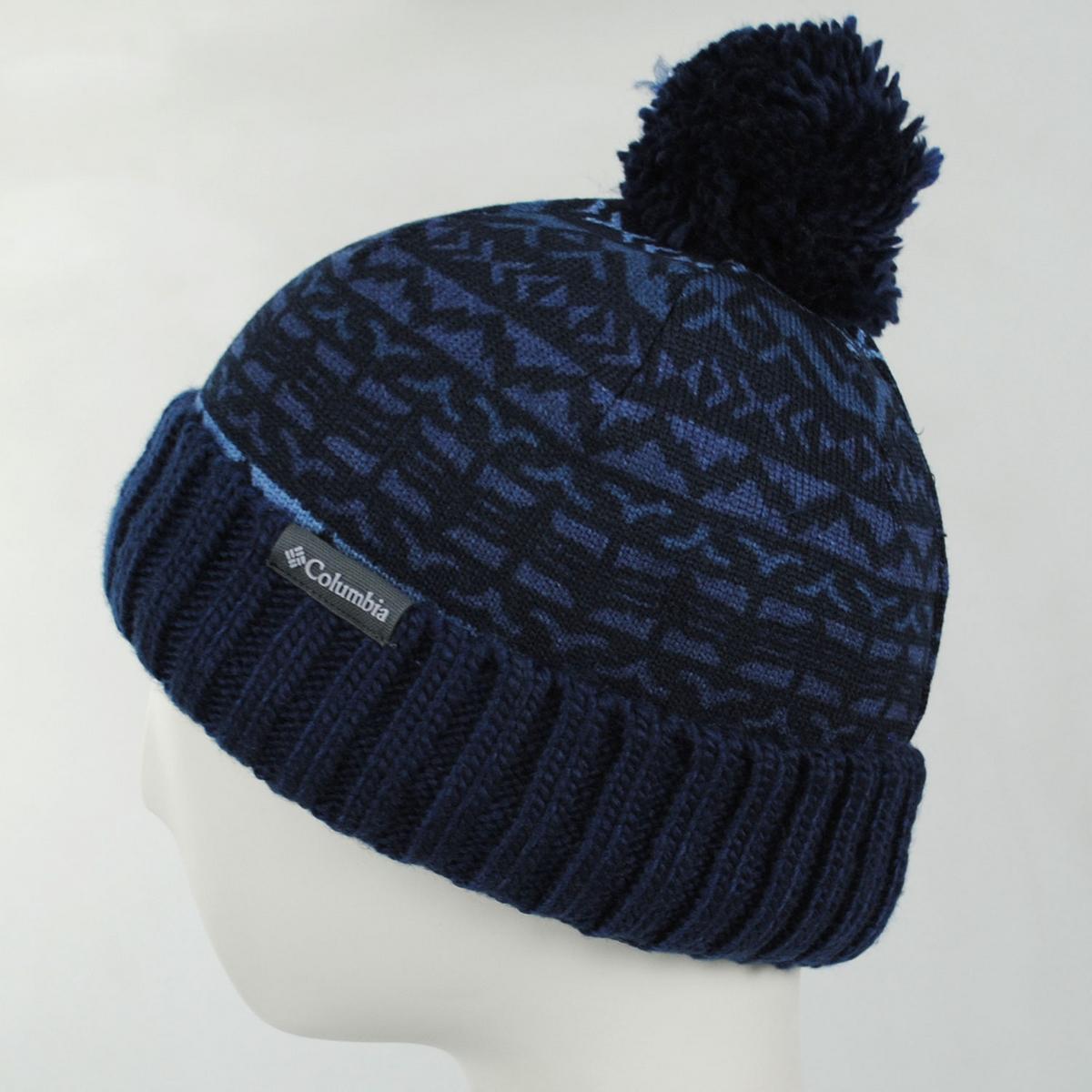 Columbia Sportswear | Sweater Weather Pom Beanie Hat | 500744 | profile | COLLEGIATE NAVY MADRAS