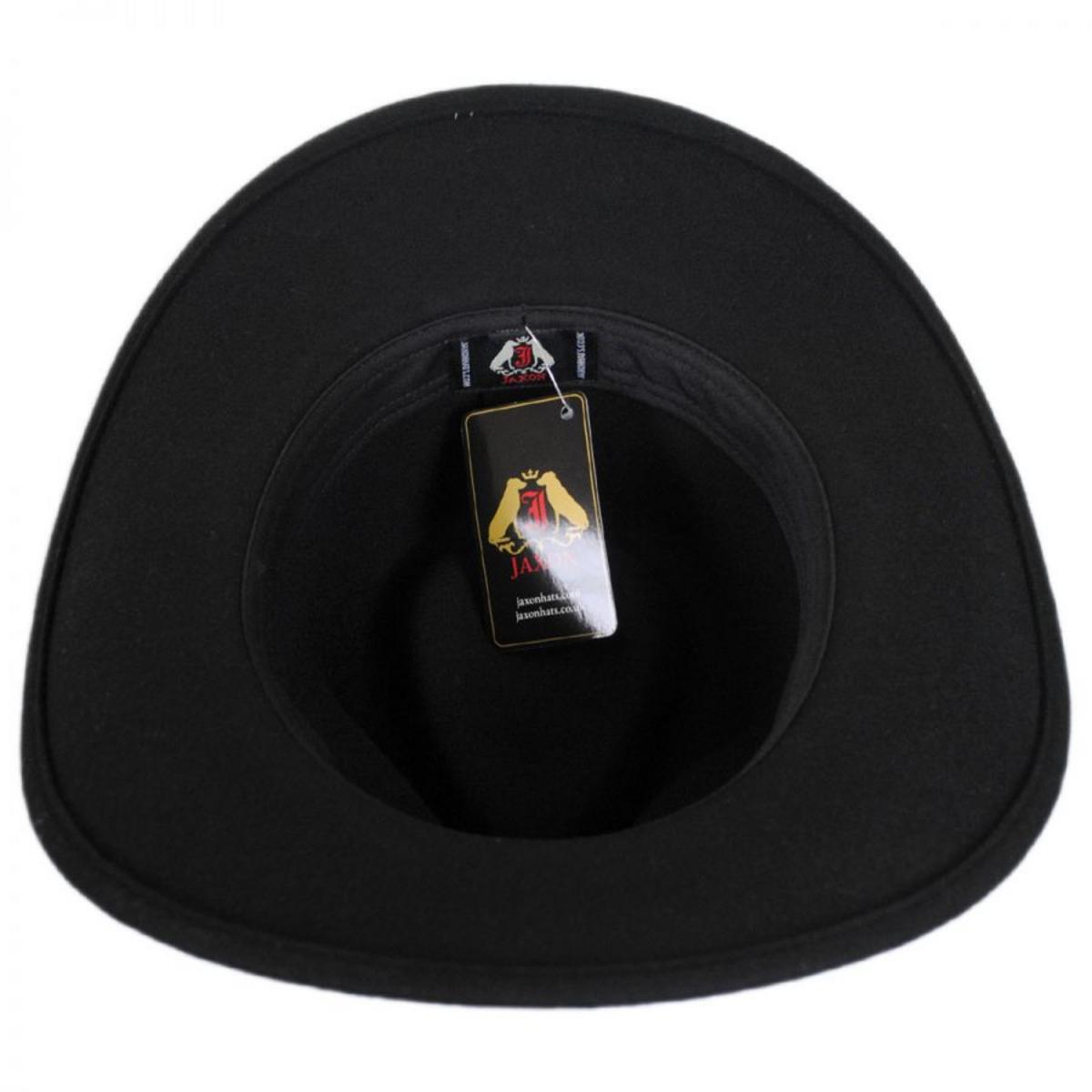 Jaxon Hats | Tombstone Wool Felt Cowboy Hat | 135012 | under | BLACK