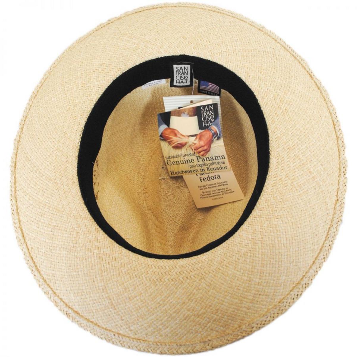 San Francisco Hat Co. | Folding Panama Straw Fedora Hat | 401610 | under | NATURAL