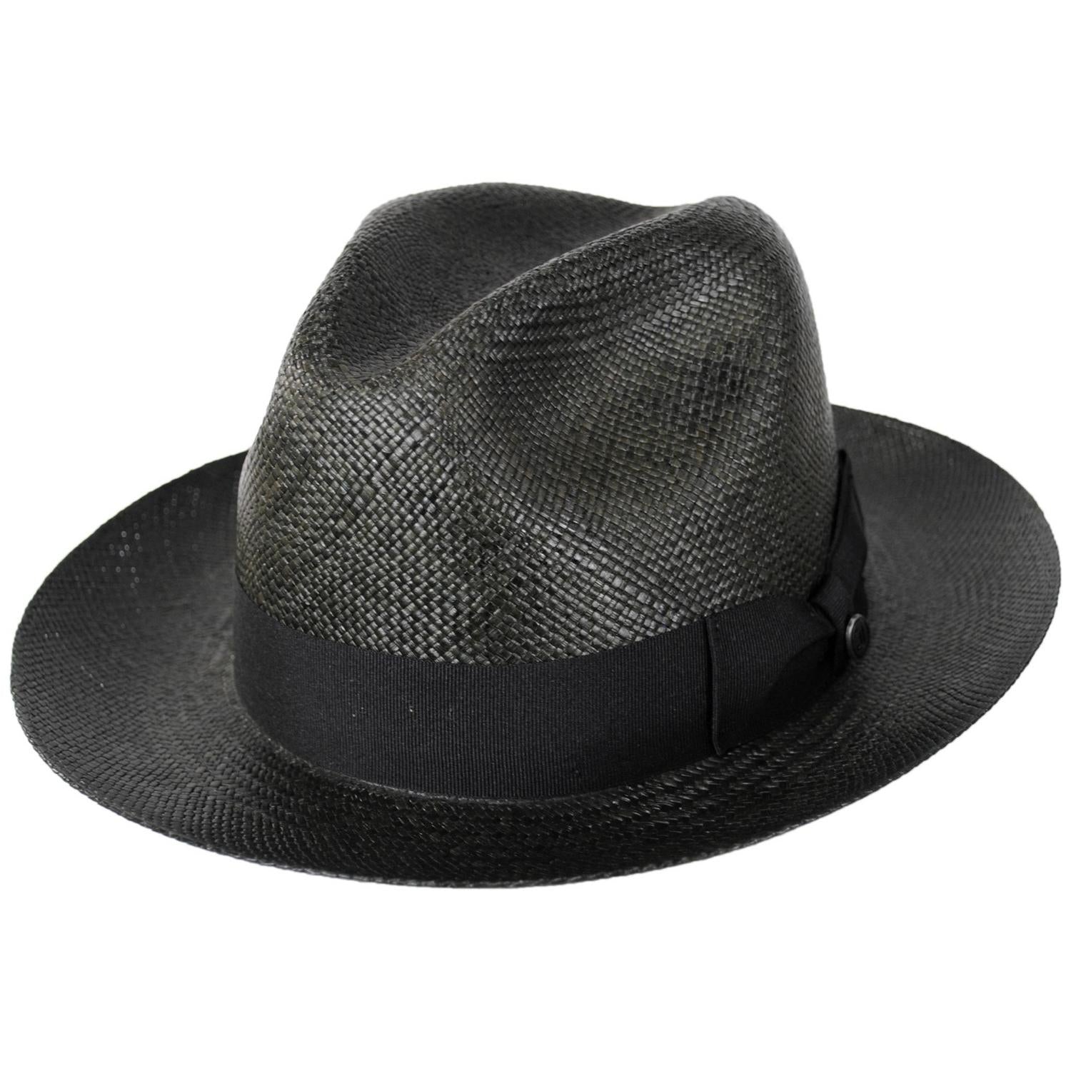 Jaxon Hats | Henry Grade 8 Panama Straw Fedora Hat | 127152 | lead | BLACK
