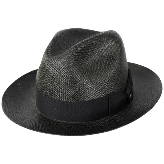 Jaxon Hats | Henry Grade 8 Panama Straw Fedora Hat | 127152 | lead | BLACK