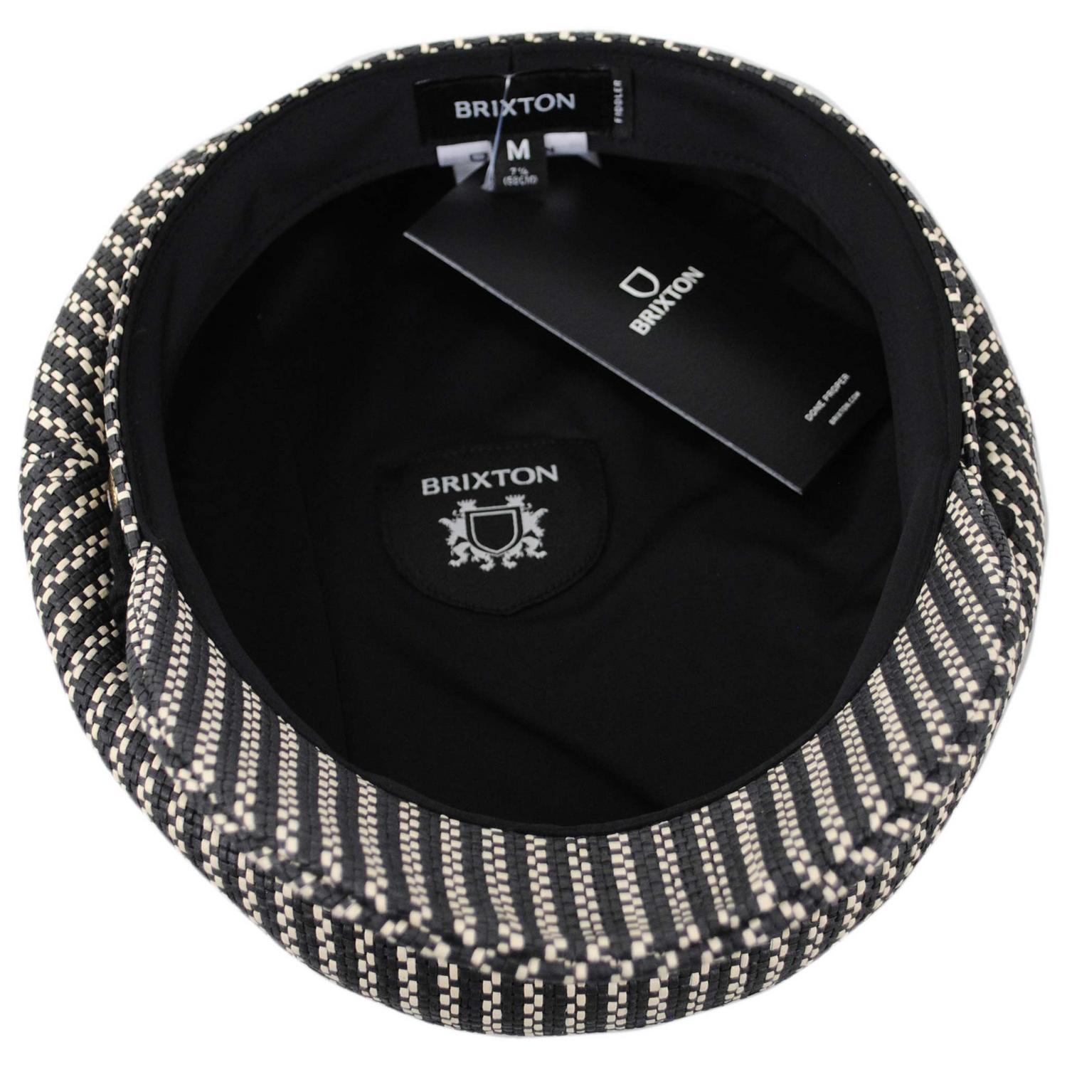 BRIXTON HATS | Fiddler Toyo Straw Lightweight Fisherman Cap | 181362 | under | BLACK/NATURAL STRAW