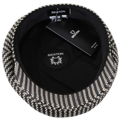 BRIXTON HATS | Fiddler Toyo Straw Lightweight Fisherman Cap | 181362 | under | BLACK/NATURAL STRAW