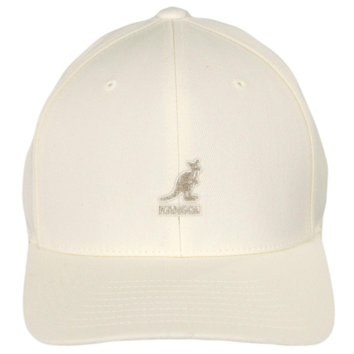 Kangol | Logo Wool FlexFit Fitted Baseball Cap | 201104 | front | WHITE