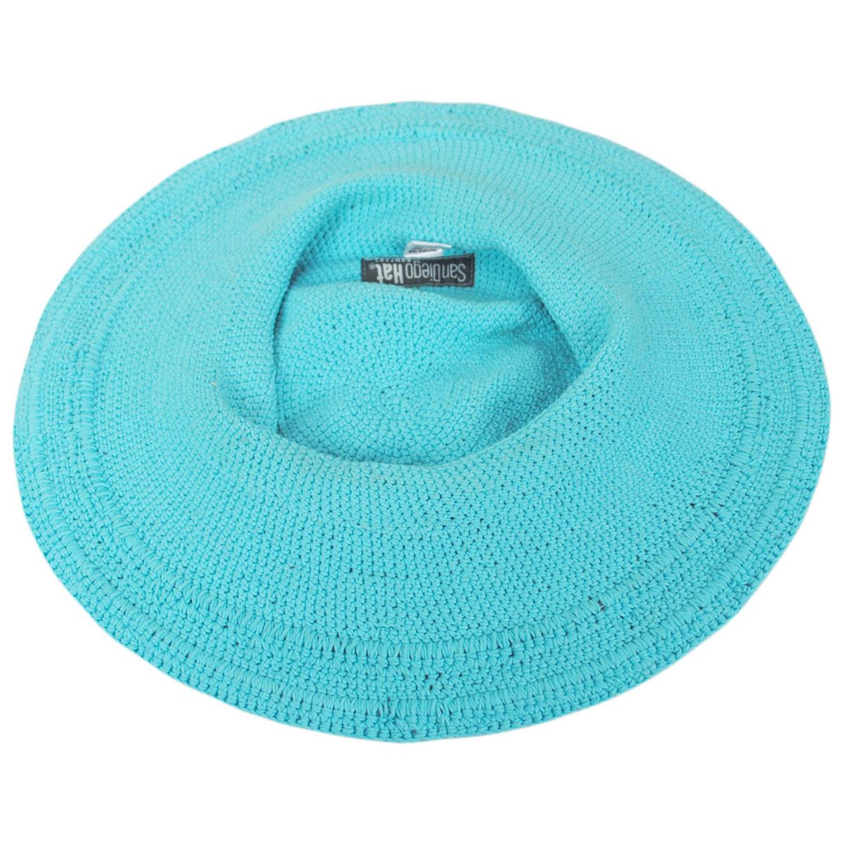 San Diego Hat Company | Bali Cotton Crochet Sun Hat  | 108934 | under | AQUAMARINE