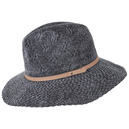 San Diego Hat Company | Walnut Grove Chenille Knit Fedora Hat | 108943 | profile | CHARCOAL