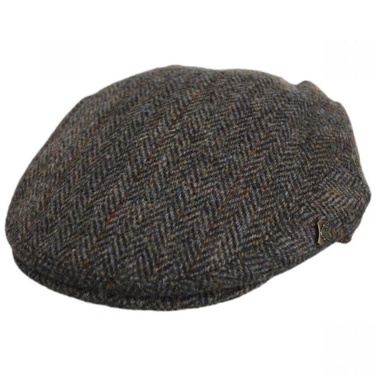 Failsworth | Harris Tweed Overcheck Herringbone Wool Ivy Cap | 177913 | lead | TAUPE