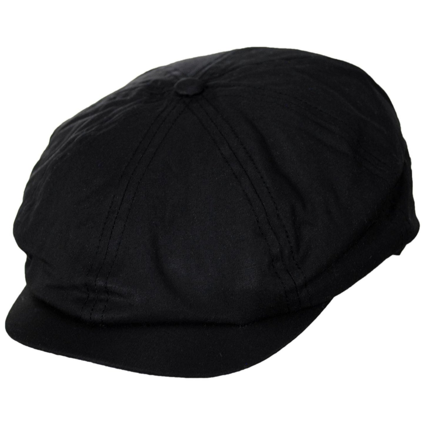 Jaxon & James | British Millerain Wax Cotton Newsboy Cap | 170010 | lead | BLACK