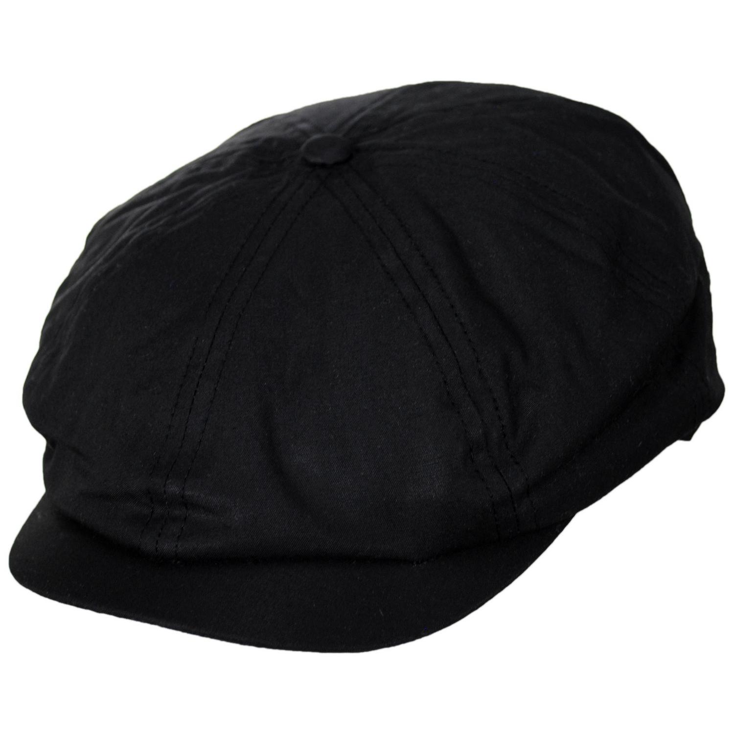 Jaxon & James | British Millerain Wax Cotton Newsboy Cap | 170010 | lead | BLACK