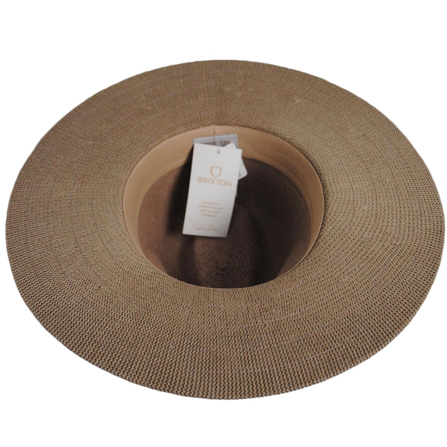 BRIXTON HATS | Lyons Cotton Knit Fedora Hat - Spring | 107408SS | under | DARK TAN/BLACK