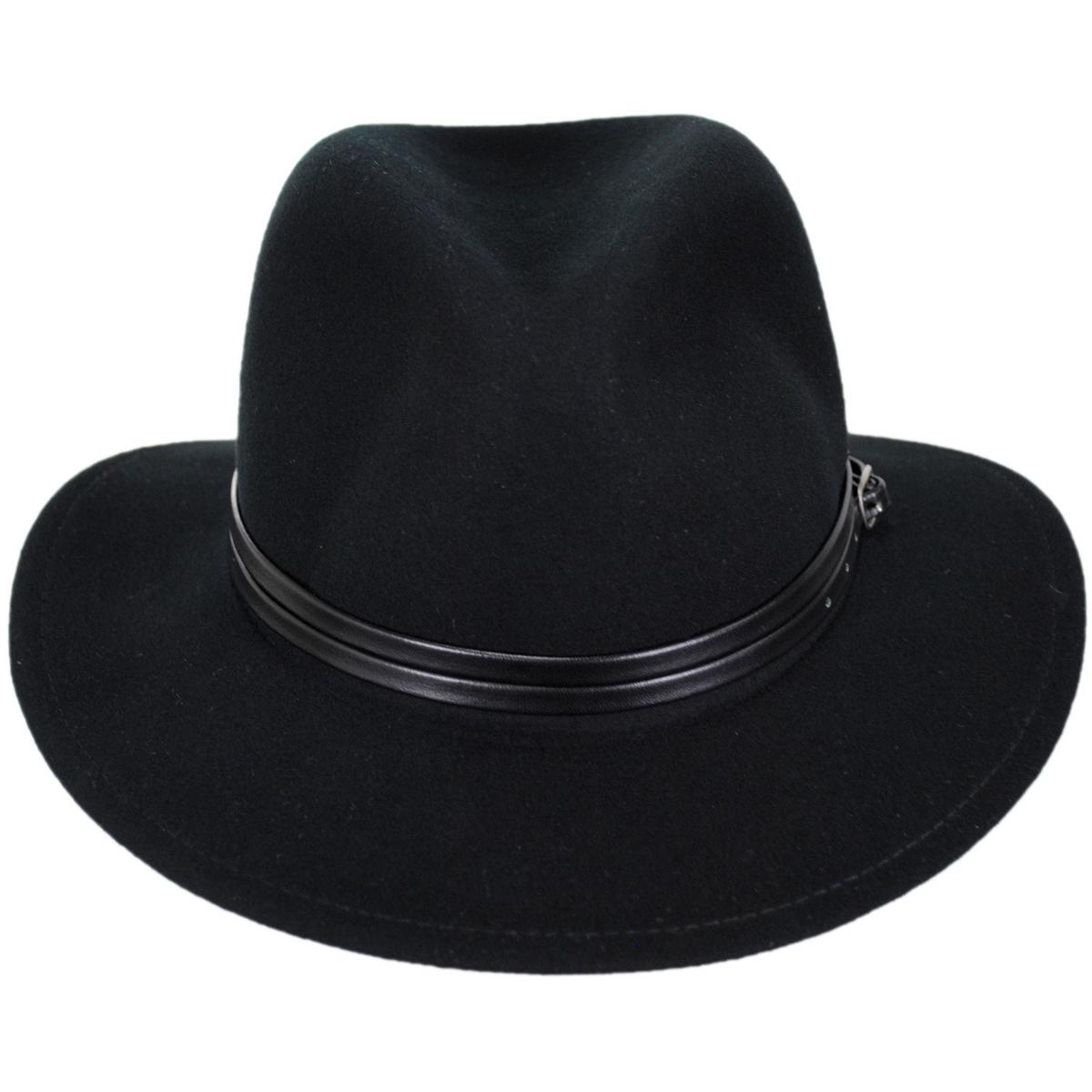 Bailey 1922 | Bair Crushable Wool LiteFelt Fedora Hat | 130103 | front | BLACK