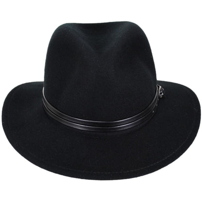 Bailey 1922 | Bair Crushable Wool LiteFelt Fedora Hat | 130103 | front | BLACK