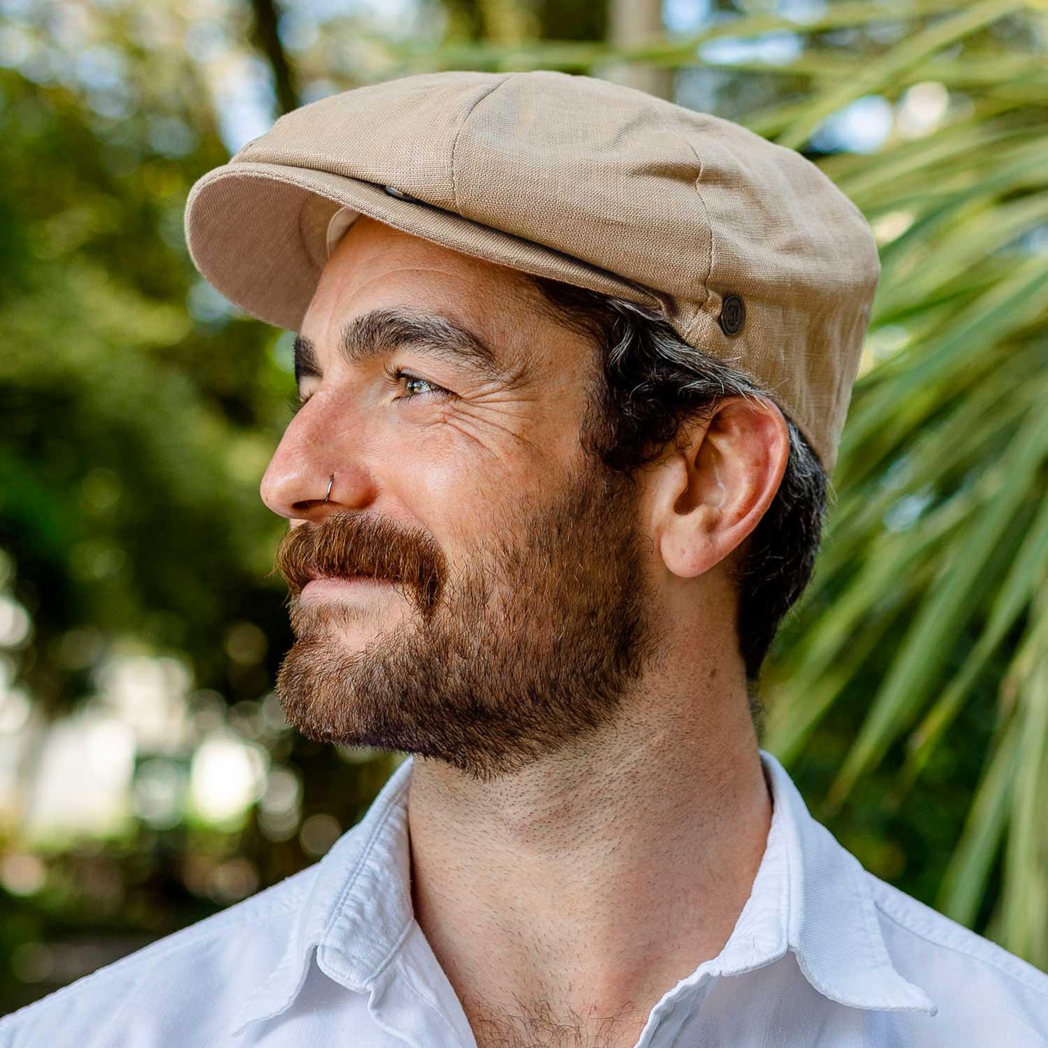 Jaxon Hats | Linen and Cotton Newsboy Cap | 167774 | lsmone | NATURAL