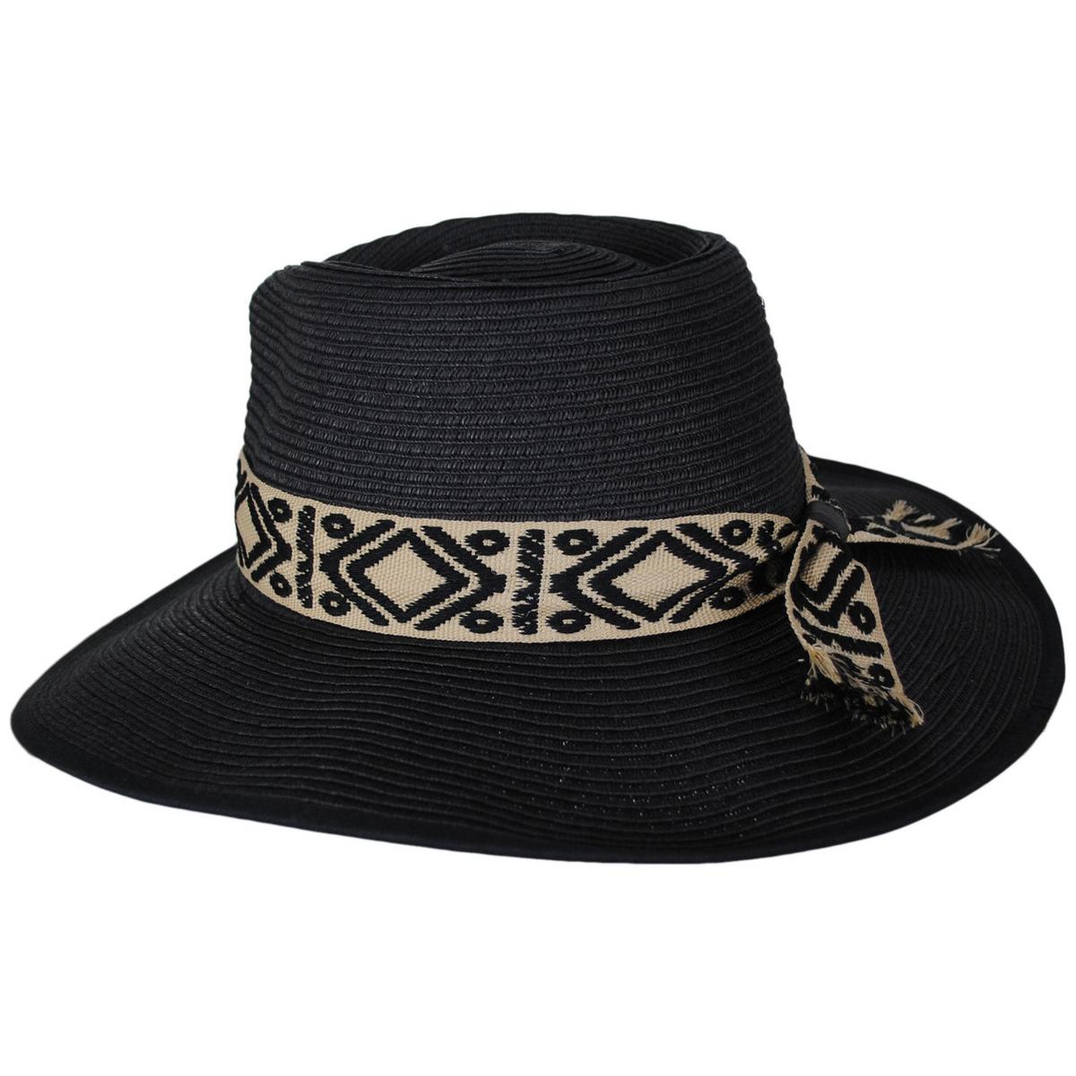 Jeanne Simmons | Peyote Toyo Straw Rancher Fedora Hat | 101701 | profile | BLACK