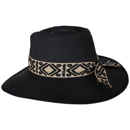 Jeanne Simmons | Peyote Toyo Straw Rancher Fedora Hat | 101701 | profile | BLACK