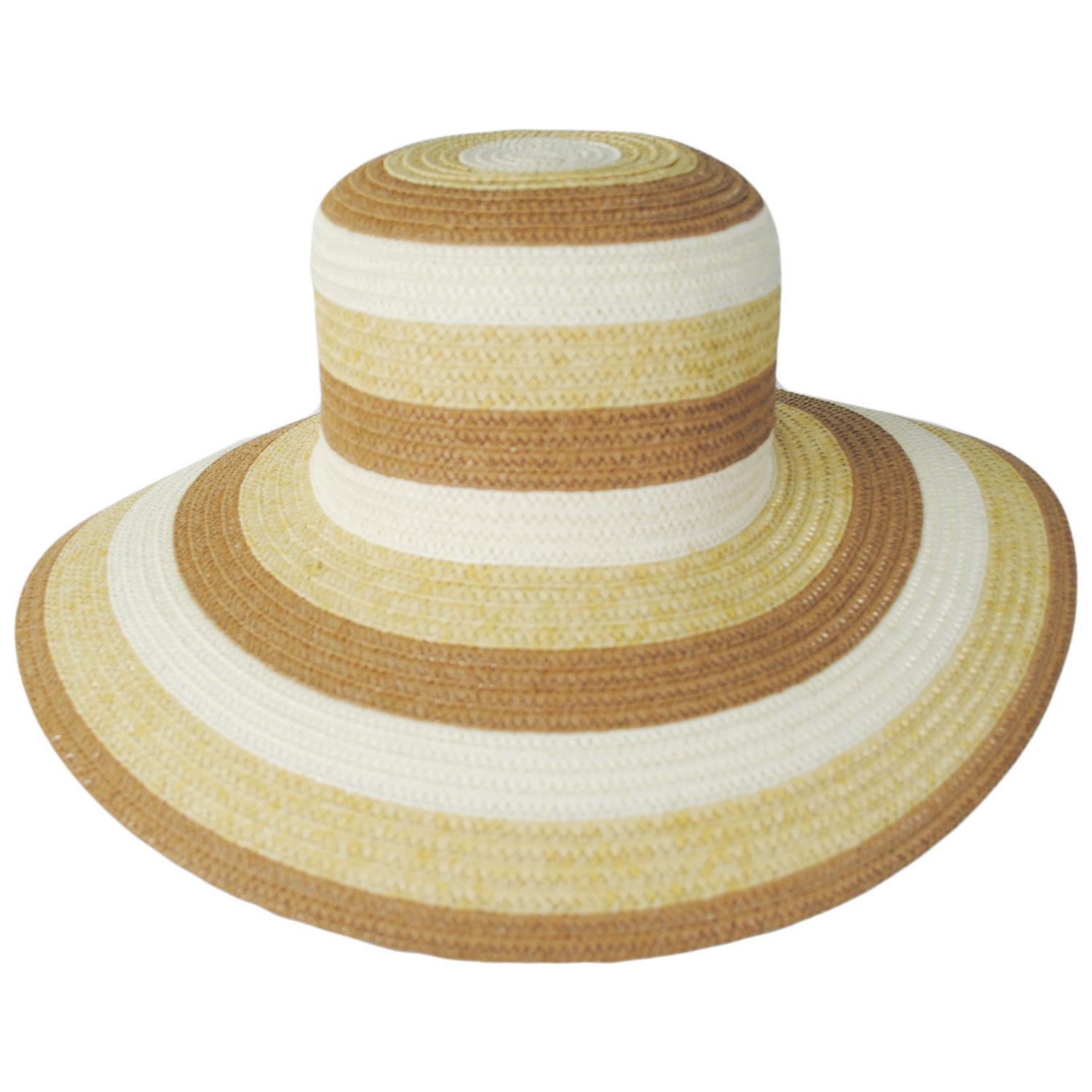 San Diego Hat Company | Sweets Striped Toyo Straw Sun Hat | 103597 | front | NATURAL STRIPE