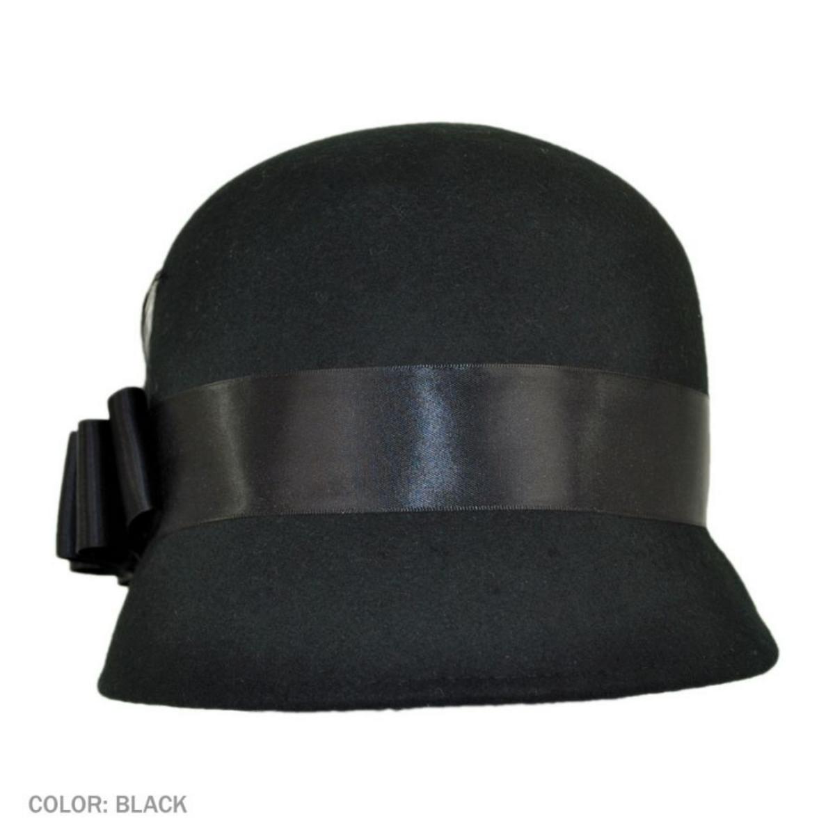 sur la tete | Chloe Wool Felt Cloche Hat | 125511 | front | BLACK