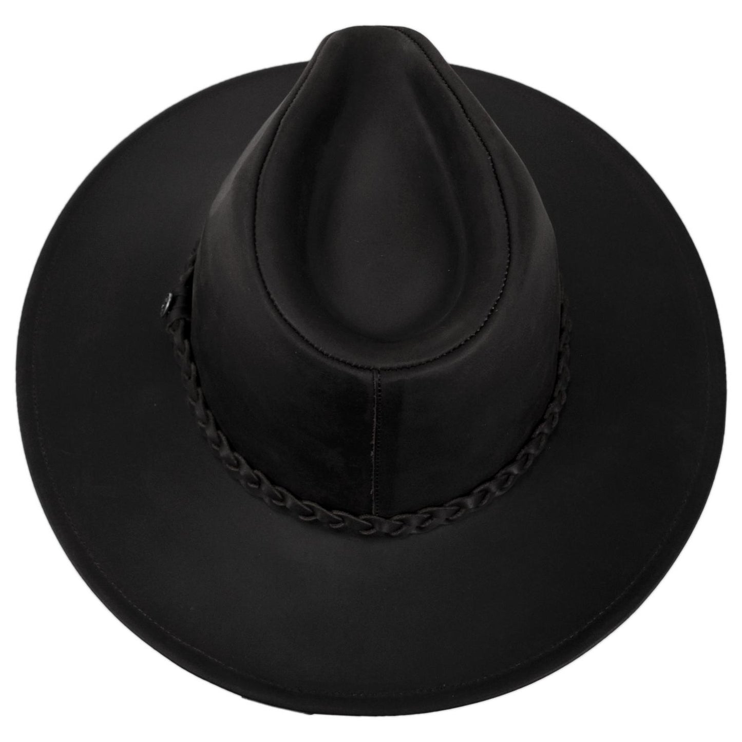 Jaxon Hats | Buffalo Leather Western Hat | 147201 | top | BLACK