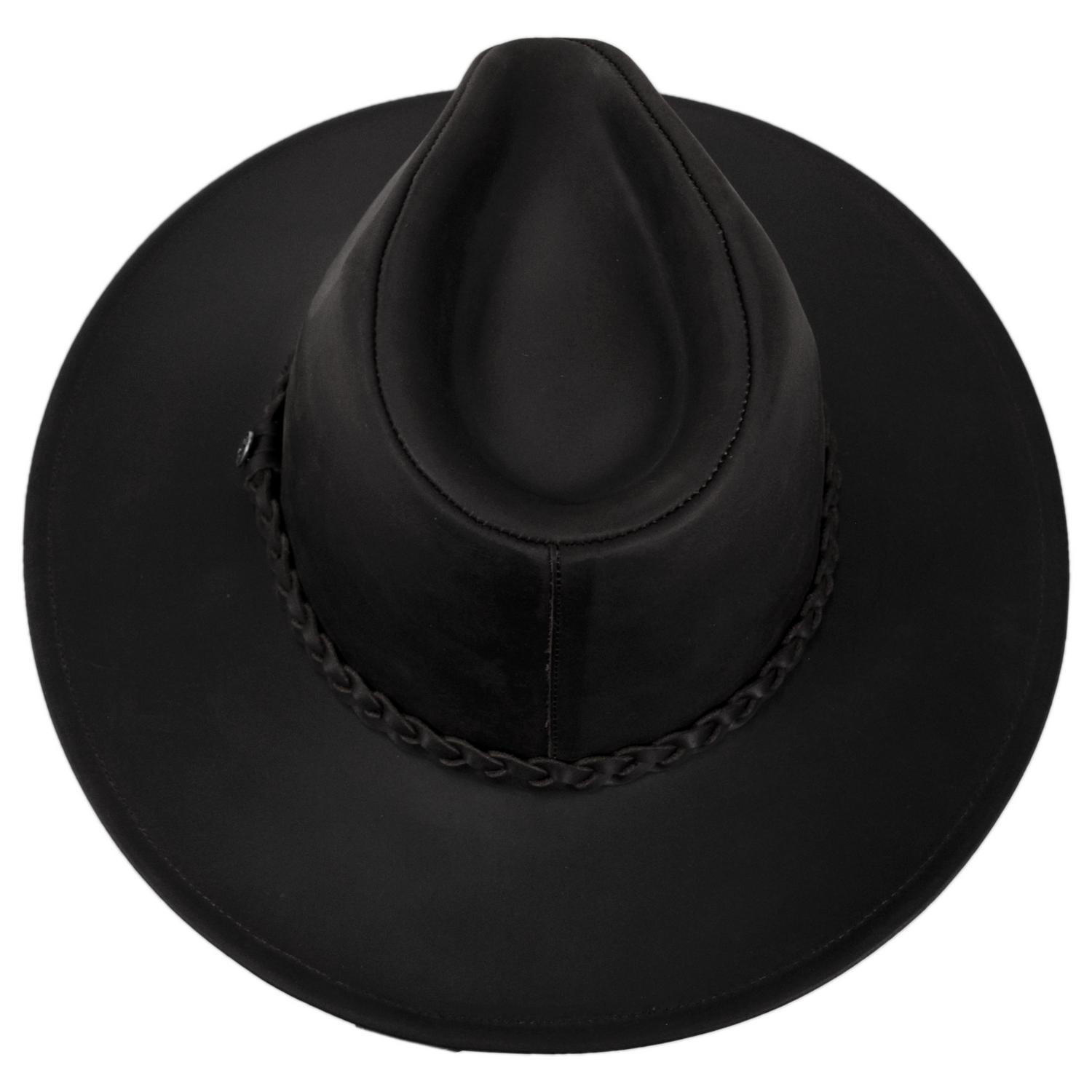 Jaxon Hats | Buffalo Leather Western Hat | 147201 | top | BLACK