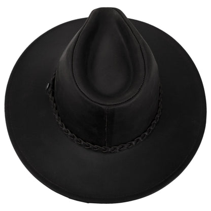 Jaxon Hats | Buffalo Leather Western Hat | 147201 | top | BLACK