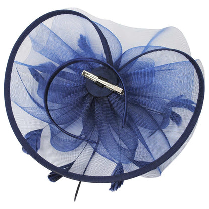 Sophia | Floral Mesh and Ribbon Fascinator Hat | 122905 | under | NAVY