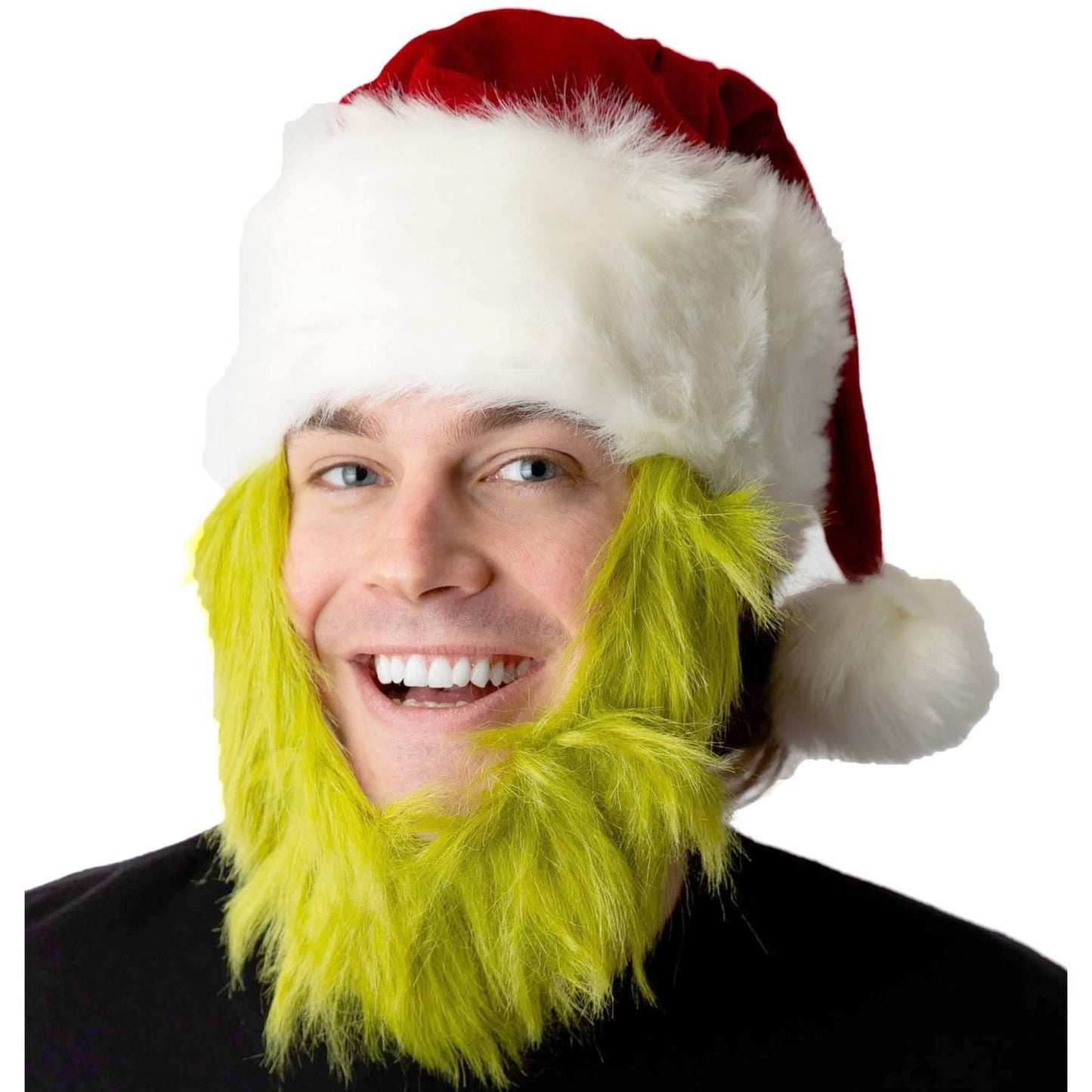 Dr. Seuss | Grinch Plush Hat and Beard | 190467 | front | RED/GREEN