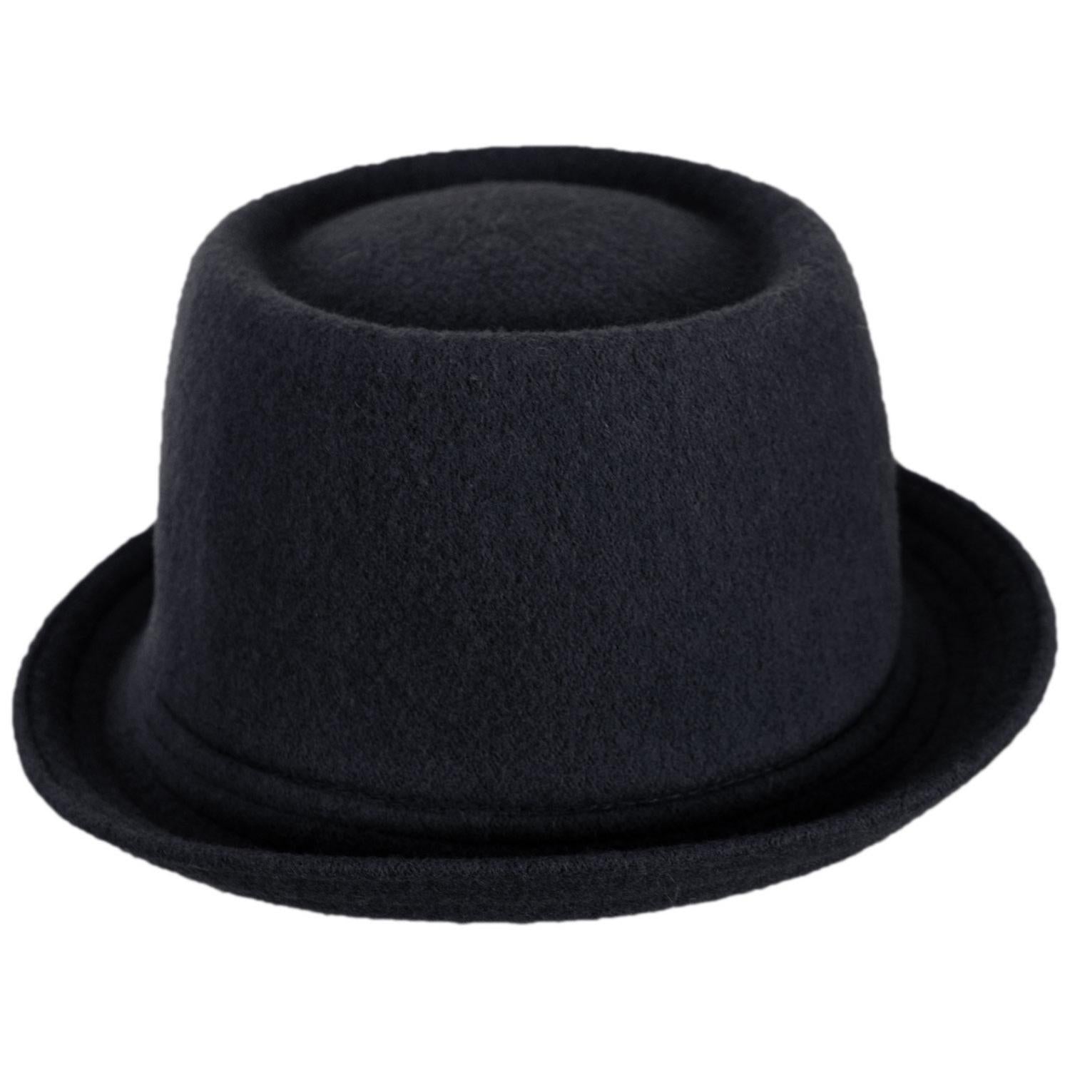 Kangol | Wool Mowbray Pork Pie Hat | 185745 | front | BLACK