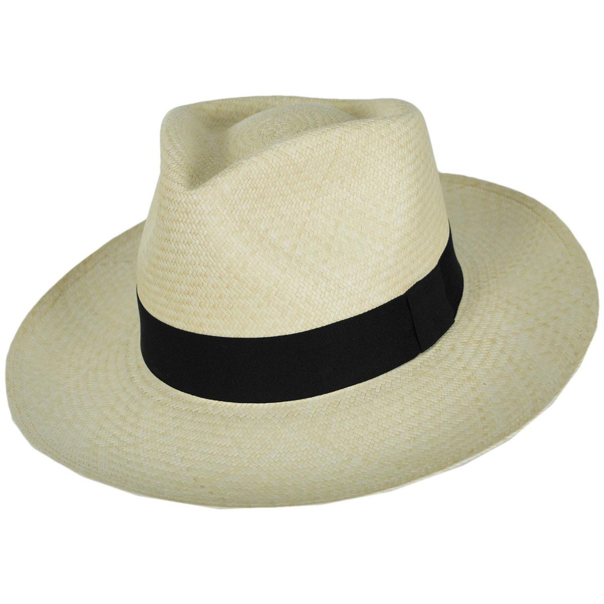 Hats Montecristi | Panama Straw Grade 10 Diamond Crown Fedora Hat | 127130 | lead | NATURAL