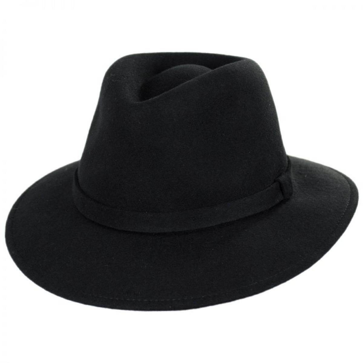 Stefeno Hats | Slope Earflap Wool Felt Fedora Hat | 136064 | lead | BLACK