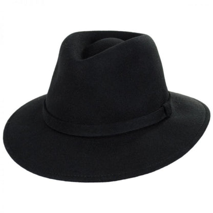 Stefeno Hats | Slope Earflap Wool Felt Fedora Hat | 136064 | lead | BLACK
