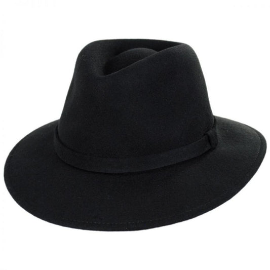 Stefeno Hats | Slope Earflap Wool Felt Fedora Hat | 136064 | lead | BLACK
