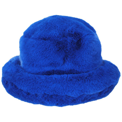 BRIXTON HATS | Dion Faux Fur Winter Bucket Hat | 185556 | front | CYBER BLUE