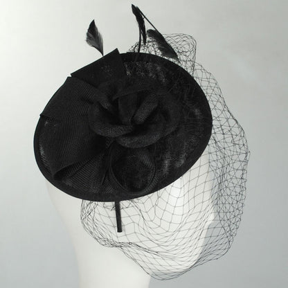 Jeanne Simmons | Luxe Sinamay Straw Fascinator Hat | 120765 | profile | BLACK