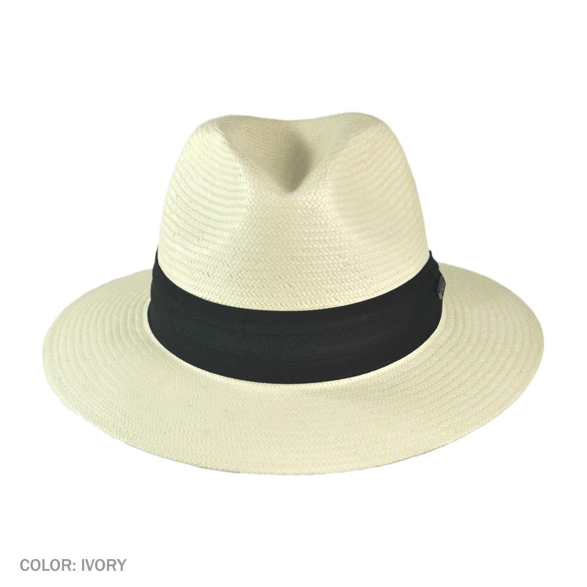 Jaxon Hats | Wholesale Toyo Straw Safari Fedora Hat - Black Band B2B Pre-Pack | B2B129902 | front | IVORY