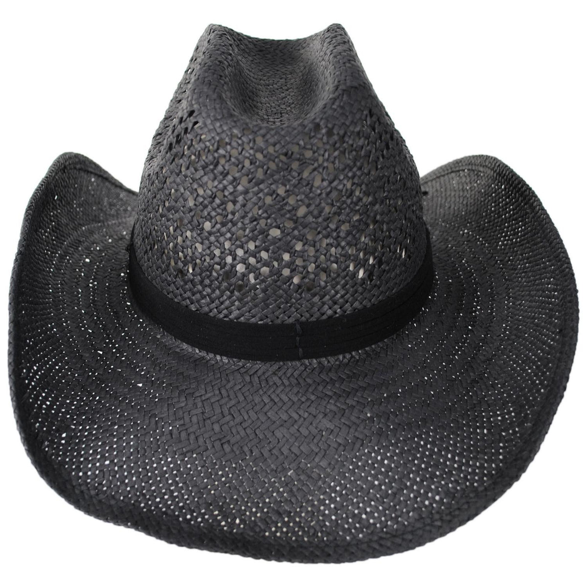 San Diego Hat Company | Scooter Toyo Straw Western Hat | 103584 | front | BLACK