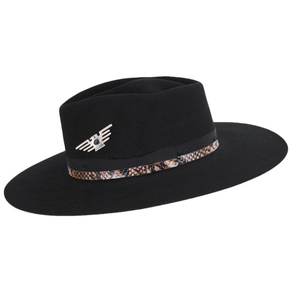 Renegade | Ember Wool Felt Cross Crown Rancher Hat | 100812 | profile | BLACK