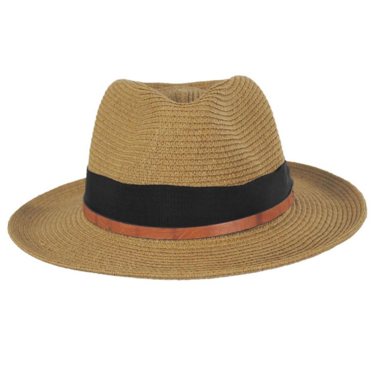Bailey 1922 | Denney Toyo Straw Blend Fedora Hat | 127854 | front | LATTE