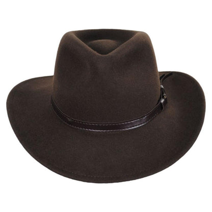 Jaxon Hats | Crushable Wool Felt Outback Hat | 135002 | front | OLIVE GREEN