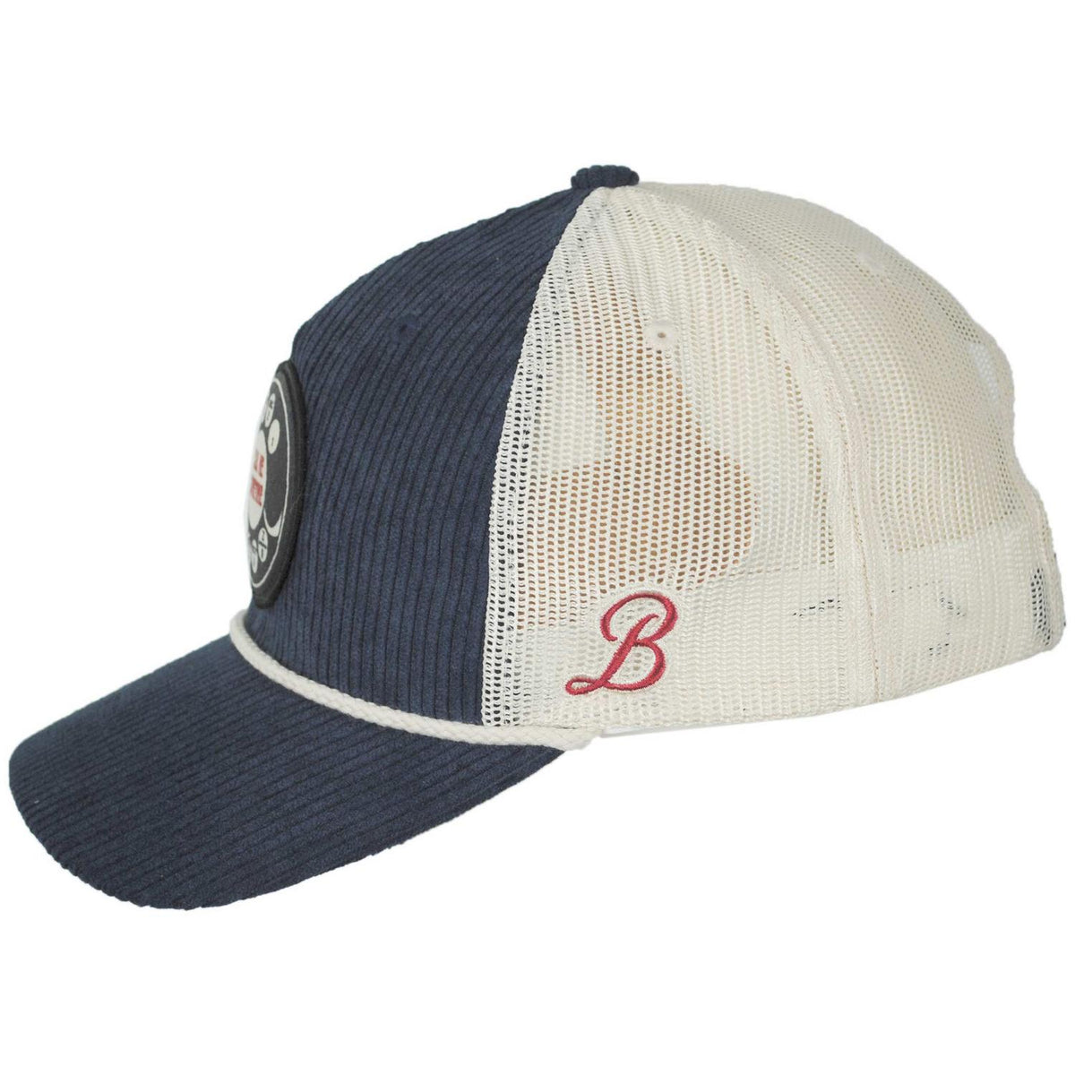 BRIXTON HATS | Call Me Sometime Mesh Trucker Snapback Baseball Cap | 201699 | profile | WASHED NAVY CORD