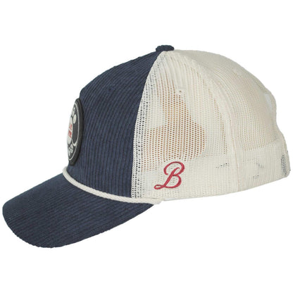BRIXTON HATS | Call Me Sometime Mesh Trucker Snapback Baseball Cap | 201699 | profile | WASHED NAVY CORD